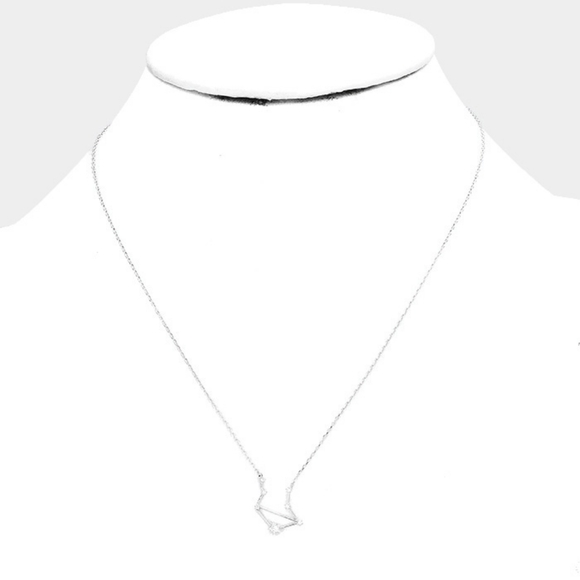 LIBRA Silver Dipped Zodiac Necklace Star Sign Constellation Pendant Chain - Picture 3 of 3